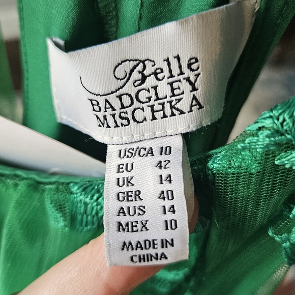 Emerald green halter dress sz 10 tall - Picture 3 of 5